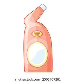 Pink plastic bottle with an angled spout is holding a cleaning solution for household chores