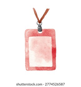 Pink plastic ID card badge holder