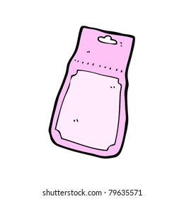 caricatura de embalaje de plástico rosa