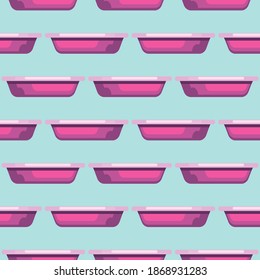 Pink plastic plate,seamless pattern on pink background.