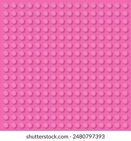 Fondo de placa base de juguete de plástico rosa con rejilla de tachuelas circulares, fondo de Anuncio cuadrado
