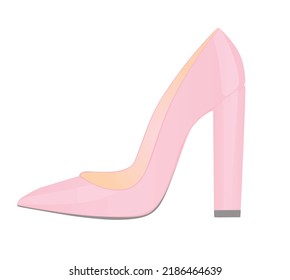 Pink  platform shoe. vector illustration