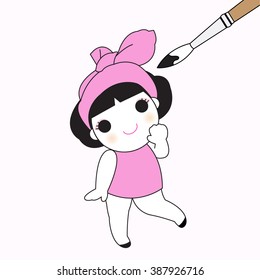 I'm Pink, Please Don't Paint Me Black Character illustration