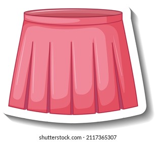 Pink pleated skirt in cartoon style illustration