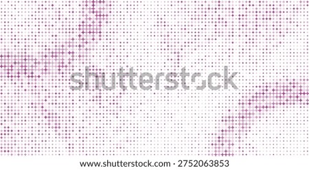 Pink Plus Sign Halftone Pattern Overlay on White Background with Soft Gradient, Pink Plus Symbol Abstract Halftone Overlay Minimal Background
