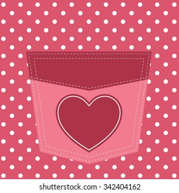 pink pocket with heart