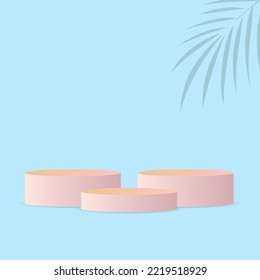 pink podium 3d vector illustration for product display background. social media advertising brochure
