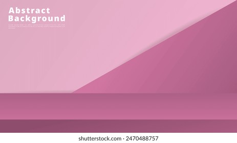 Pink Podium Display, minimal background , 3D stage podium display product , stand to show cosmetic products ,illustration 3d Vector EPS 10