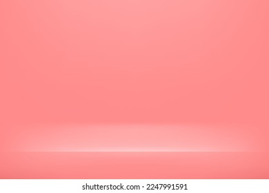 Pink podium for presentations. Realistic pink studio. Space for displaying products. Room in the 3d. Banner for advertise product on website. Vector illustration.