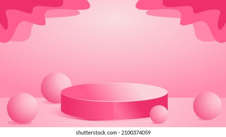 pink podium for promotion background