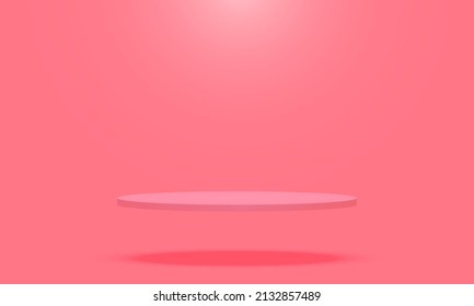 pink podium in the pink studio room