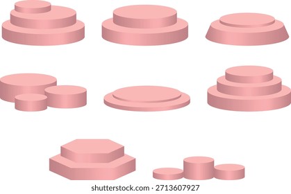 A pink podium vector with a clean, modern look for product display and promotion.
