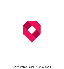 Pink point logotype, icon, vector illustration