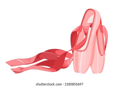 Zapatos de punta rosa para la pelotaZapatos de punta rosada para el ballet. Bailando. Libertad. Autoexpresión. Icono. Vector. Ballet. Aislado sobre fondo blanco.et. Ilustración del vector