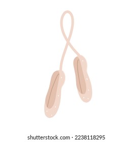 Pink pointe shoes, vector illustration on white background for sticker, print, poster, postcard