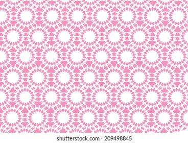 Pink pointed circular patterns for wallpaper. Vector illustration.
