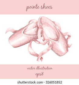 Pink pointes. Vector illustration on white background