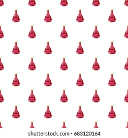 Pink poison bottle pattern seamless repeat in cartoon style vector illustration