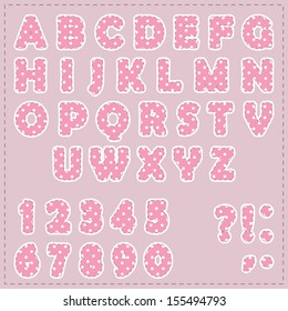 Pink polka dot abc letters.