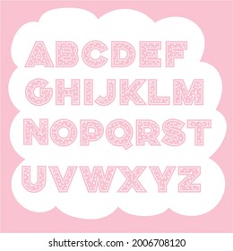 Pink polka dot alphabet for learning