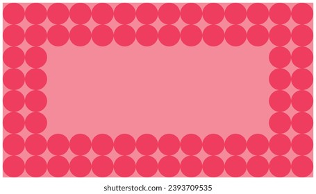 Pink polka dot background. Abstract background with circles in pink and red colors. Vector illustration.