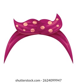 Rosa polka ponto bandana amarrando o cabelo, um acessório de moda elegante e moderno