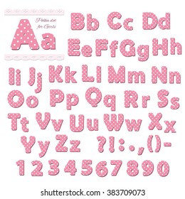 Pink Polka Dot Font For Girls.