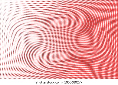 Pink polka dot halftone pattern. Gradient dots background. Modern vector illustration. Abstract curves. Points backdrop. Dotted spotted pattern. Monochrome design template