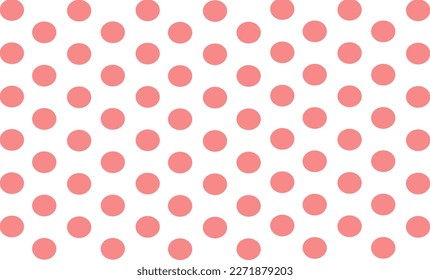 pink polka dot on white background, design for fabric printing as repeat pattern