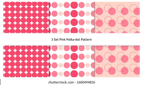 pink polka dot pattern print design. polkadot set is ready to use. feminine