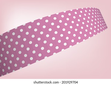 Pink polka dot ribbon 3D