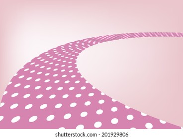 Pink polka dot ribbon 3D