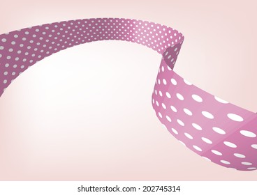 Pink polka dot ribbon 3D