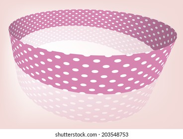 Pink polka dot ribbon 3D