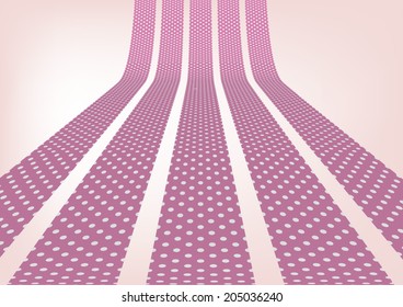 Pink polka dot ribbon 3D
