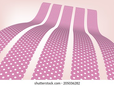 Pink polka dot ribbon 3D