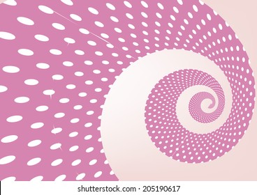 Pink polka dot ribbon 3D