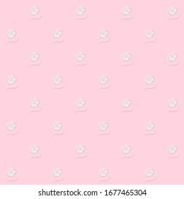 Pink polka dot seamless pattern with balls of wool.