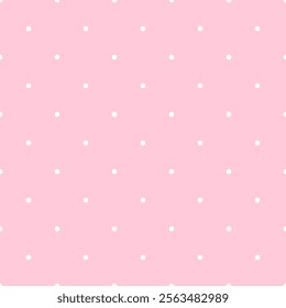 Pink polka dot seamless pattern. Minimalist and playful dotted design. Perfect Valentine’s day background for love-themed creative projects.