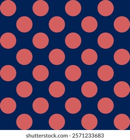 pink polka dots circle on blue background for backdrop and wallpaper template. repeat seamless style design for fabric printing