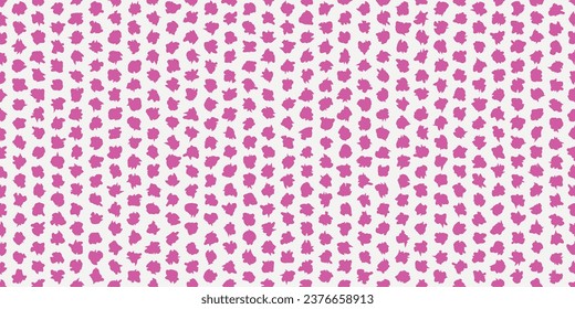 Pink polka dots made from blots. Random blots located in polka dots. For print seamless, pattern for stylish design of surfaces.