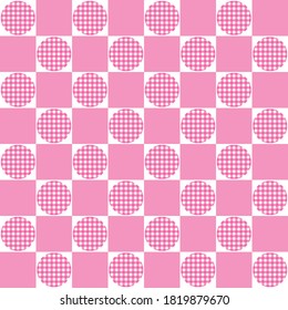 La polka rosa no hace más que resaltar el fondo del patrón. Ilustración vectorial.