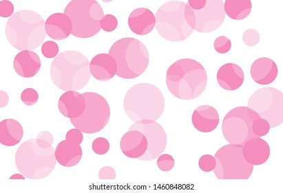 Pink polka dots vector background. Abstract illustration wallpaper texture. Template for website design and social media advertising. Valentines day concept.