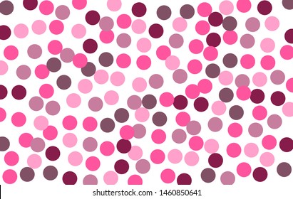 Pink polka dots vector background. Abstract illustration wallpaper texture. Template for website design and social media advertising. Valentines day concept.