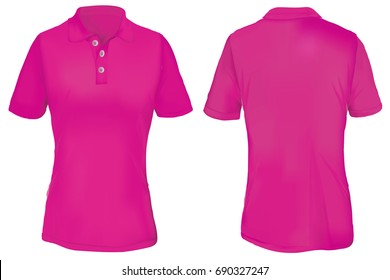 Pink Polo Shirt Template for Woman