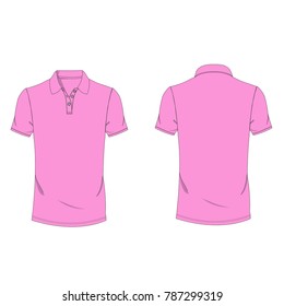 Pink polo T-shirt template using for fashion cloth design and assessorie for designer to make mock up or blue print in copany.

