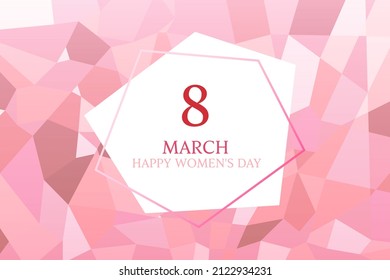 Antecedentes de poli rosado para el concepto de diseño de mosaico y polígono del día de la mujer.
