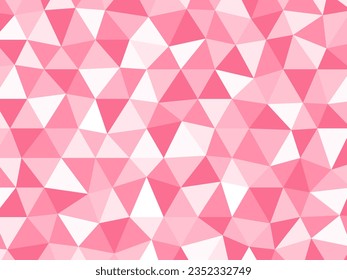 Pink polygon background. Abstract, low poly style triangles.