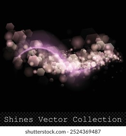 Pink Polygon lights on transparent background, stylish vector design element, easy to edit, will add festive mood to your project