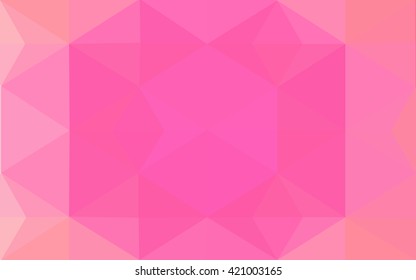 Pink polygonal illustration, which consist of triangles. Geometric background in Origami style with gradient. Triangular design for your business.